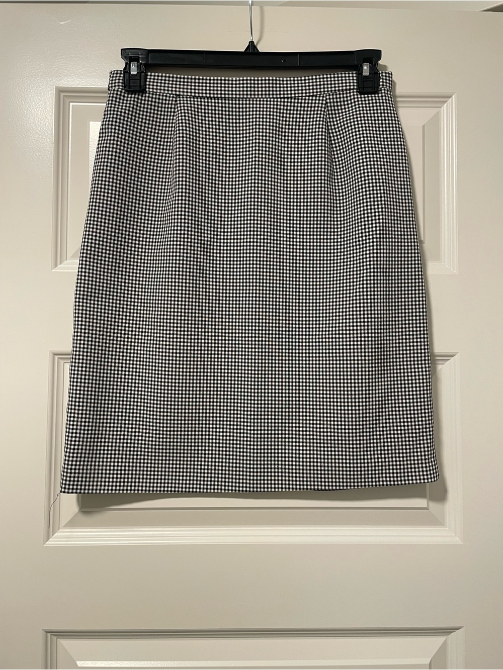 Vintage Black & White Gingham Pencil Skirt